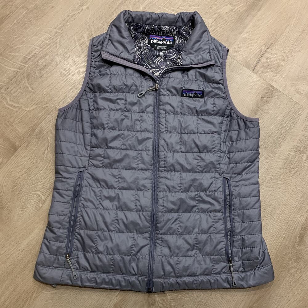 Patagonia Women's Nano Puff Vest Full Zip Jacket Women's Small S Gray Puffer